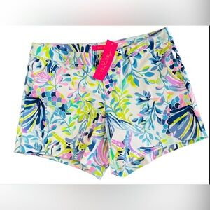 NWT Lilly Pulitzer Kellar Stretch Short in Resort White Shell Beach Women's 14